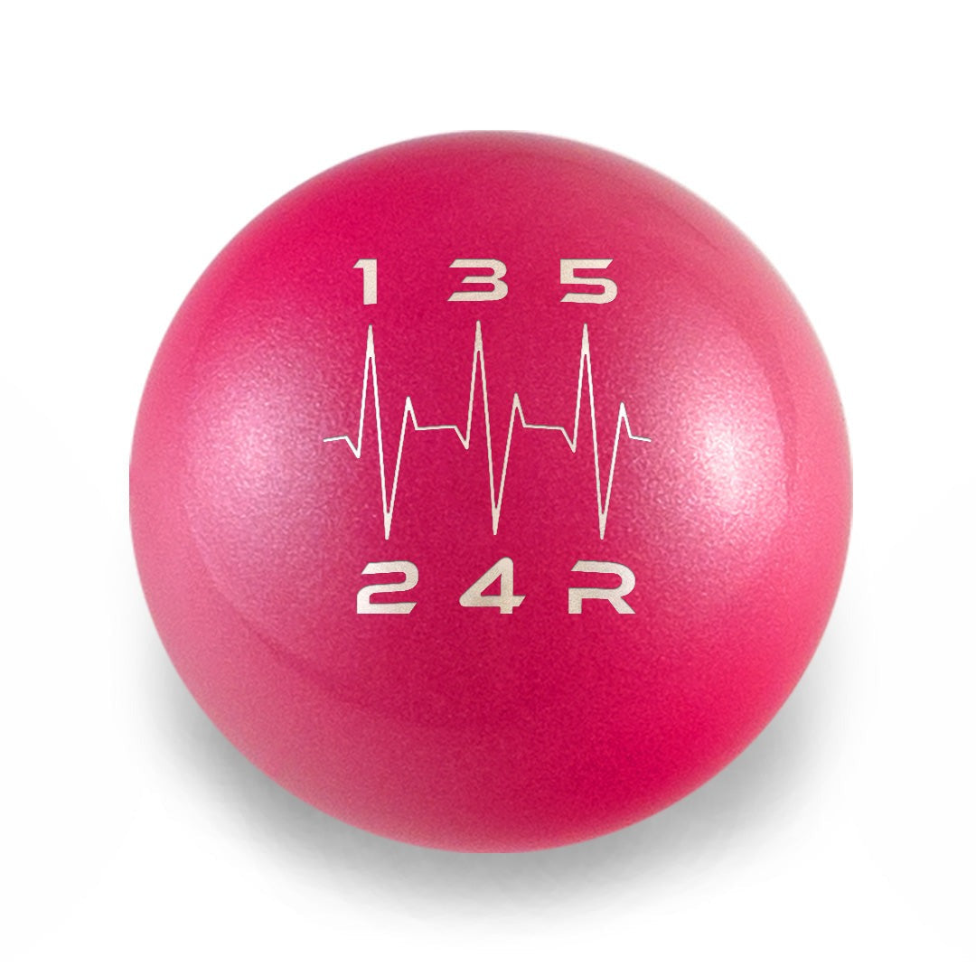 Billetworkz Weighted Shift Knob - 5 Speed Heartbeat Engraving - Subaru WRX