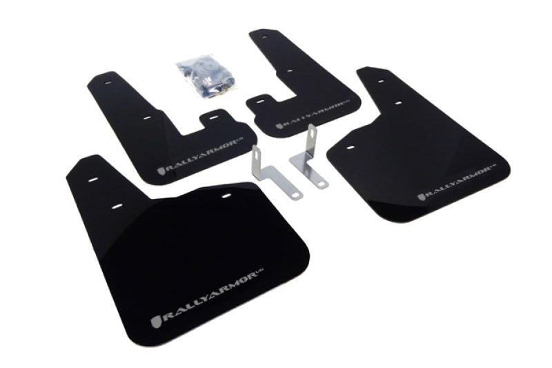 Rally Armor UR Mud Flap w/Silver Logo - Black - 2010-2014 Subaru Legacy