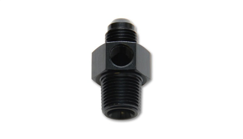 Vibrant Performance Male AN Flare to Male NPT Union Adapter with 1/8in NPT Port, -6AN, 1/4in Male NPT, Automotive Performance Fabrication - Part 16495