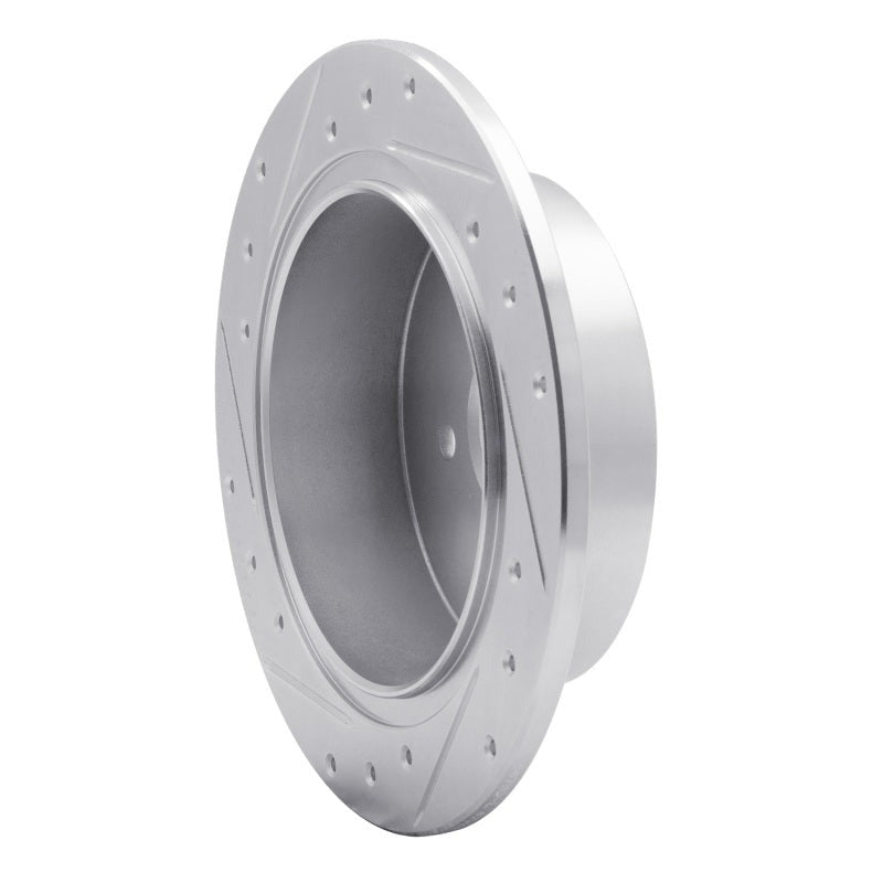 R1 Concepts Rear Right Drilled & Slotted Silver Brake Rotor - 2012-2023 Subaru Impreza