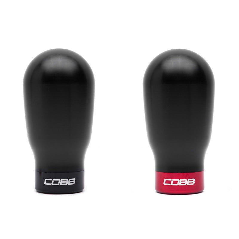 Cobb 6-Speed Tall Weighted Shift Knob - Black (Inc. Both Red + Black Collars) - 2004-2021 Subaru STI / 2015-2026 WRX / 2006-2012 Legacy