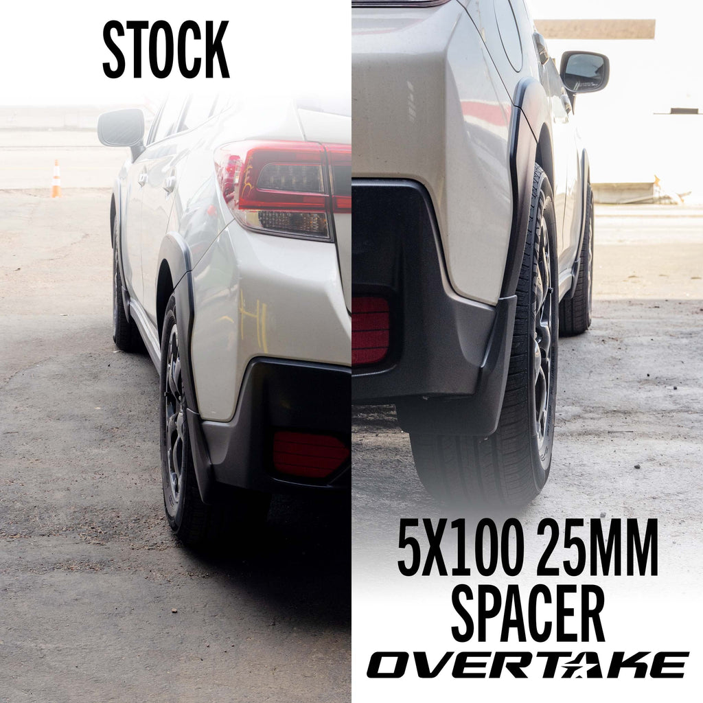OVERTAKE Wheel Spacers - Pair - 25mm 5x100 - Subaru 2002-2014 WRX, 2004 STI, 2013-2026 BRZ/GR86, and more