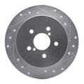R1 Concepts Drilled & Slotted Silver Rear Right Brake Rotor - 2005-2009 Subaru Outback