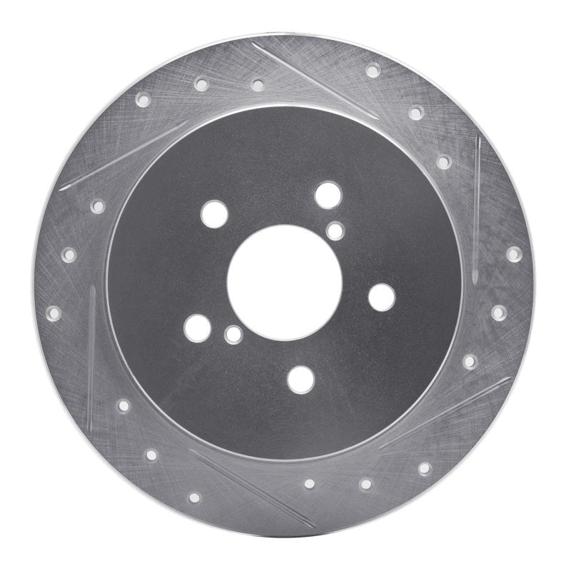 R1 Concepts Drilled & Slotted Silver Rear Right Brake Rotor - 2005-2009 Subaru Outback