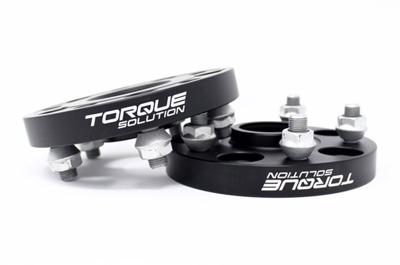 Torque Solution Forged Aluminum Wheel Spacer 5x114.3 20mm Black Pair - 2005-2021 Subaru STI / 2015-2021 WRX / 2019-2024 Forester / 2014-2024 Outback