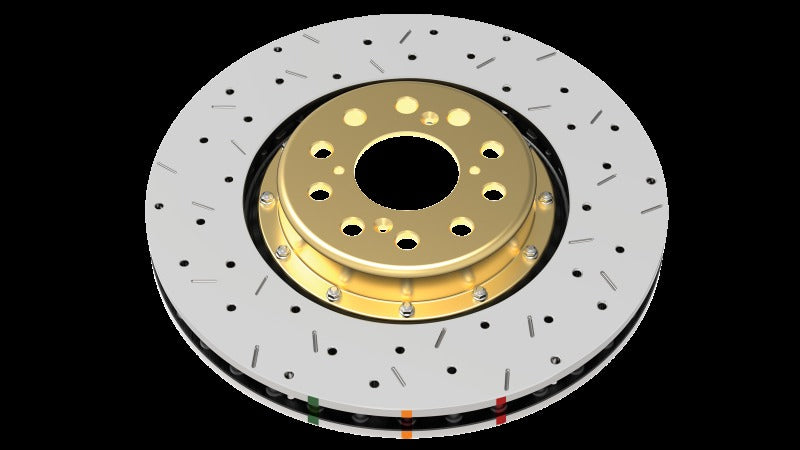 DBA 5000 Series 2-Piece Drilled & Slotted Front Rotor w/Black Hat - 10-Lug - 2003-2006 Subaru Legacy GT Wagon