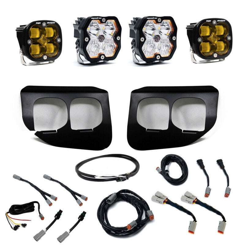 Baja Designs 20-22 Ford SD Squadron 2.0 Fog Pocket Kit SAE/Sport w/Upfitter (Driving/Combo) - Amber