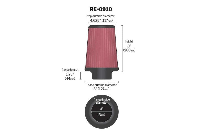 K&N Universal Clamp-On Air Filter - Universal