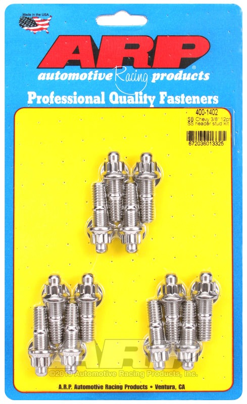 ARP SB Chevy 3/8 12pt SS Header Stud Kit