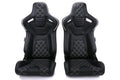 Braum Elite-X Series Racing Seats Diamond Edition White Piping Pair - Universal