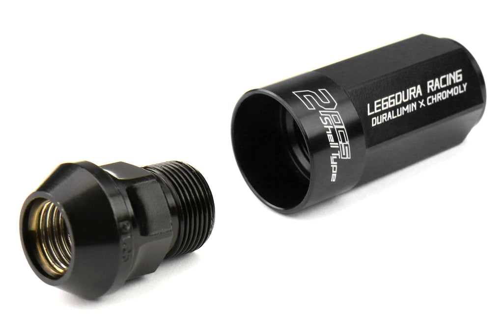 Project Kics Leggdura Racing Shell Type Lug Nut Set 53mm Closed-End Look 12X1.25 Black - Universal