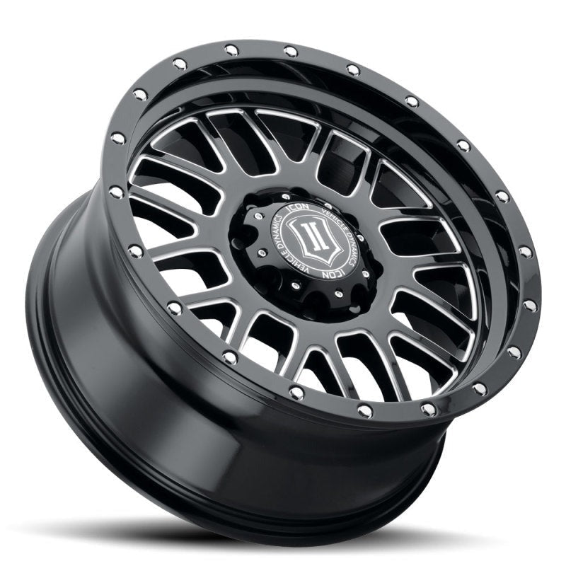 ICON Alloys Alpha 20x9 8x6.5 +19mm 5.75" Backspacing Gloss Black with Milled Windows Wheel - 1220908057GBMW