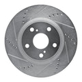 R1 Concepts Drilled & Slotted Silver Front Left Brake Rotor - 2019-2024 Subaru Forester