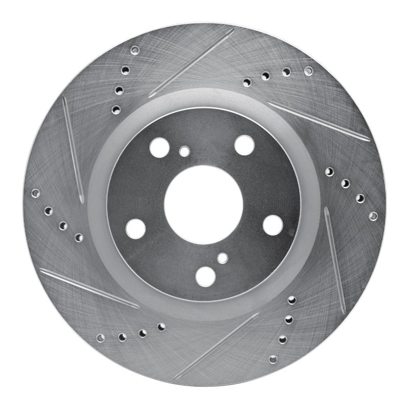 R1 Concepts Drilled & Slotted Silver Front Left Brake Rotor - 2019-2024 Subaru Forester