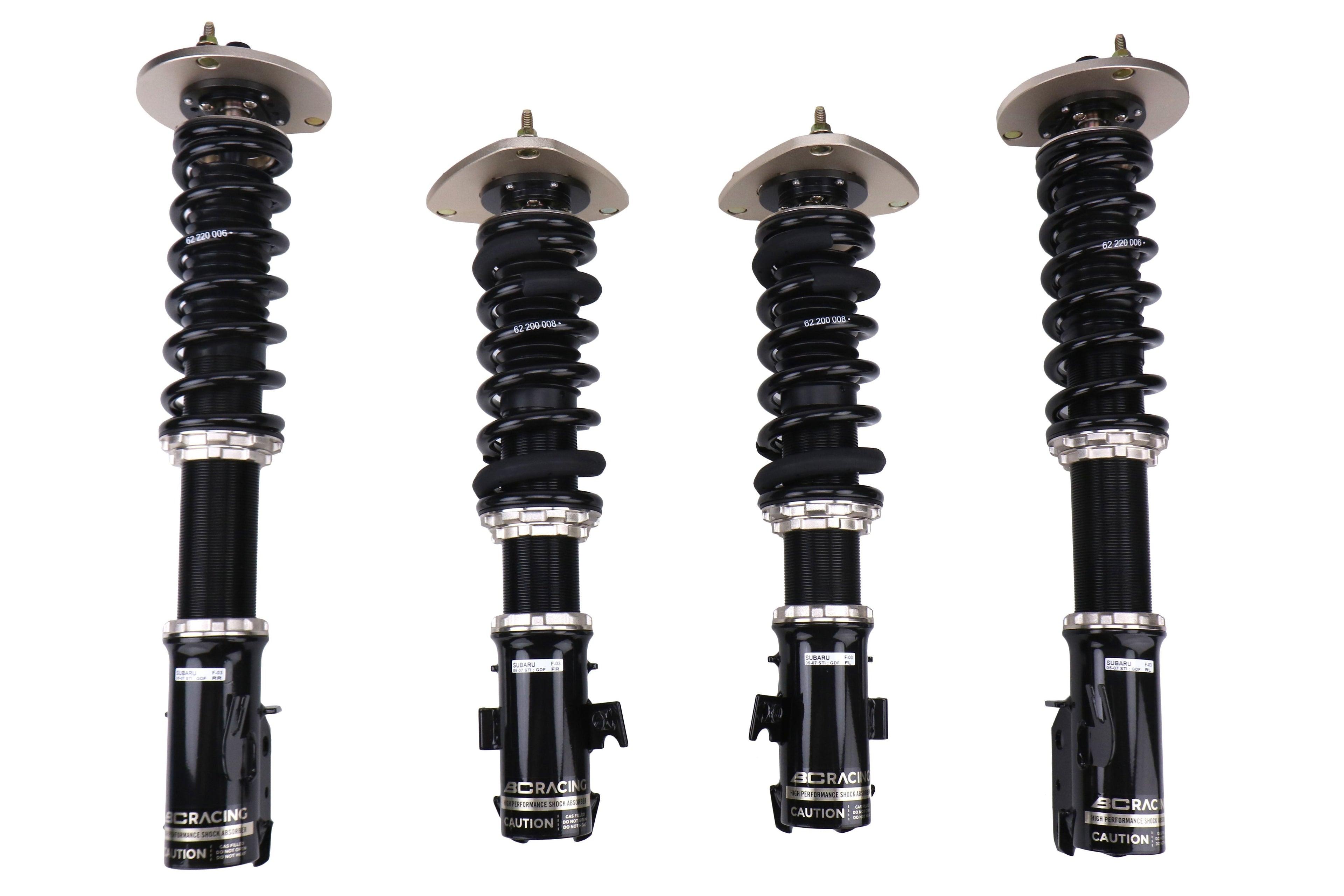 BC Racing BR Coilovers w/ Rear Camber Plates - 2005-2007 Subaru STI