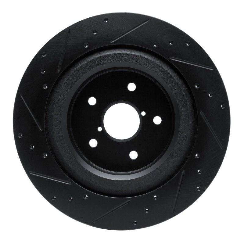 R1 Concepts Drilled & Slotted Black Rear Right Brake Rotor - 2019-2025 Subaru Ascent
